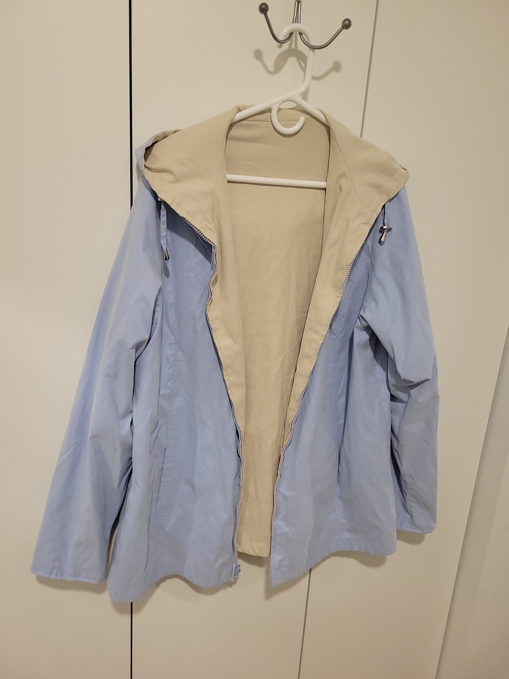Mackintosh New England Periwinkle/Cream Reversible Hooded Jacket